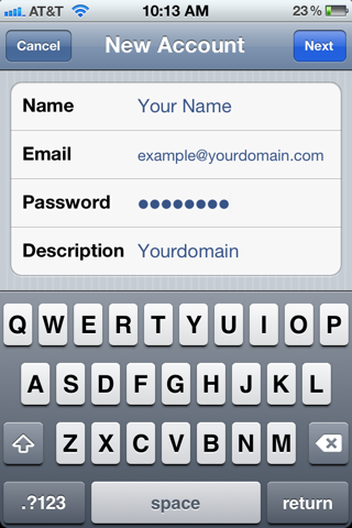 εγκατάσταση email λογαριασμού σε iphone