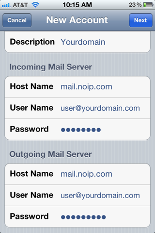 iphone mail server ρυθμίσεις